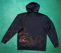 Image 3 of “SNAKES” CUSTOM BLEACH PAINTED ZIP UP HOODIE LARGE