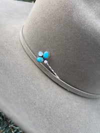 Image 1 of Blue Ridge Turquoise + Pink Conch Hat Pick 2