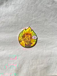 Image 3 of This Is Fine Dachsbun Enamel Pin