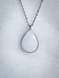 Image 3 of Teardrop Forget Me Not Pendant Necklace 