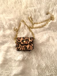 Mini leapard print hand bag 