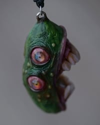 Image 8 of Mutant Pickle Pendant, big mouth, four eyes