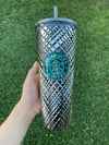 SILVER STARBUCKS TUMBLER CUP