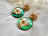 Droplet Earrings - Chamomile, Green Chameleon & Gold