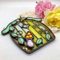 Image 3 of Yellow and Green Fairy Door Suncatcher