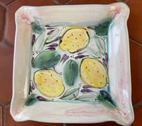 Image 1 of Square Plate, Lemons, Leaves