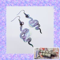 Image 1 of Metallic Rainbow Snake Earrings