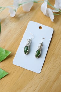 Image 1 of Sterling Silver Jade Pendant Earrings