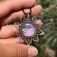 Image 5 of Purple Labradoite Sun/Flower Pendant 🌻💜