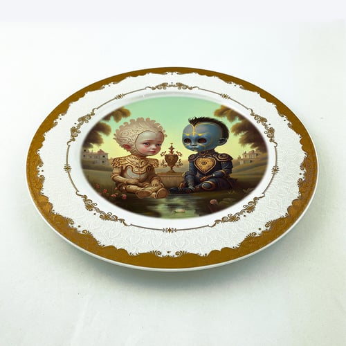 Image of Robot Couple 2 - Fine China Plate