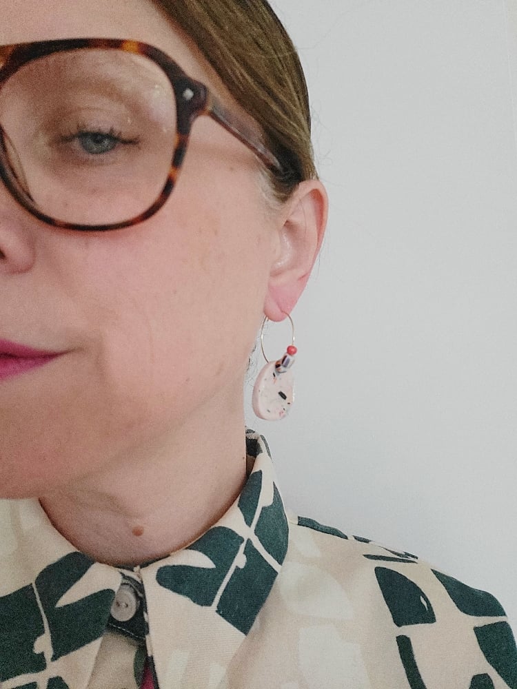 Image of Boucle d'oreilles coffee beau terrazzo pastel