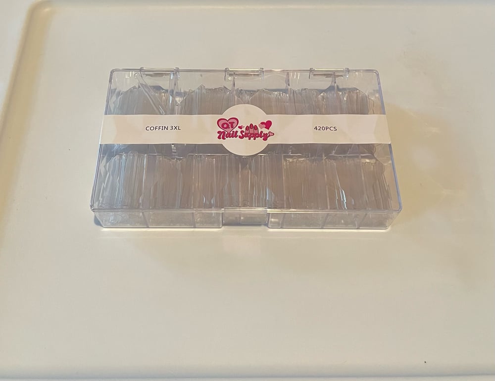 Image of 3XL COFFIN NON C-CURVE NAIL TIPS