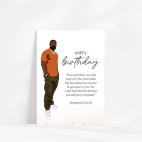 Image 1 of Numbers 6:24 Men’s Birthday Card