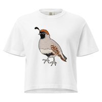 Image 3 of “Pepper the Quail” heavyweight boxy tee