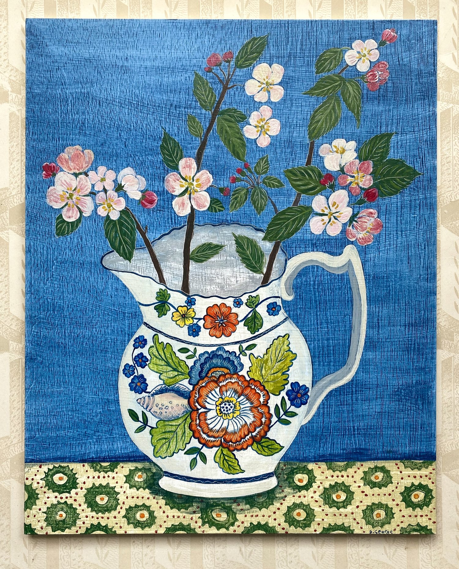 Image of Floral jug and apple blossom 