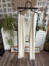 Image 1 of Cream wide leg sweater pants 