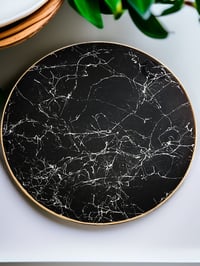 Image 1 of 14" Lazy Susan Turntable Epoxy Resin Art 'The Eight of Pentacles'