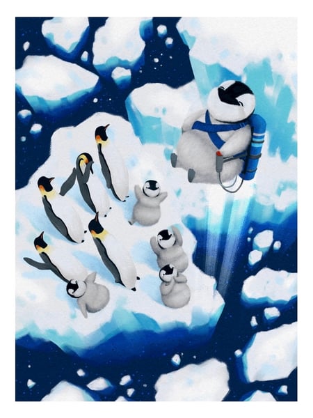 Image of Fine Art Print Jetpack Penguin 