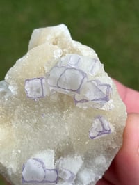 Image 5 of QR Code Fluorite On Druzy Quartz Matrix Specimen| Guizhou China #3058