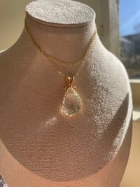 Image 2 of Gold Garden Quartz Teardrop Crystal Necklace