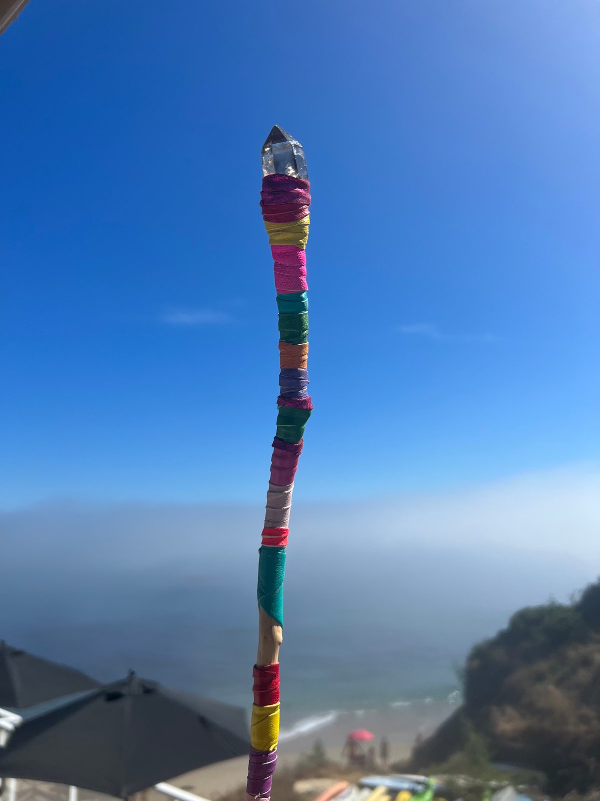 *new* SMOKEY RAINBOW crystal wand