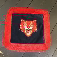 Image 3 of Blue Velvet Red Tiger Red Frinfe Cushion Cover