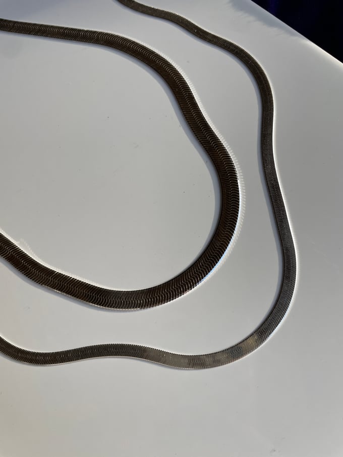 Image of Silver Herringbone Necklace