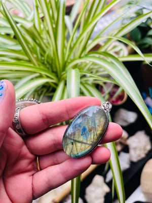 Image of Labradorite silver pendant necklace 