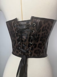Image 4 of Britt Cheetha Leather Corset Top