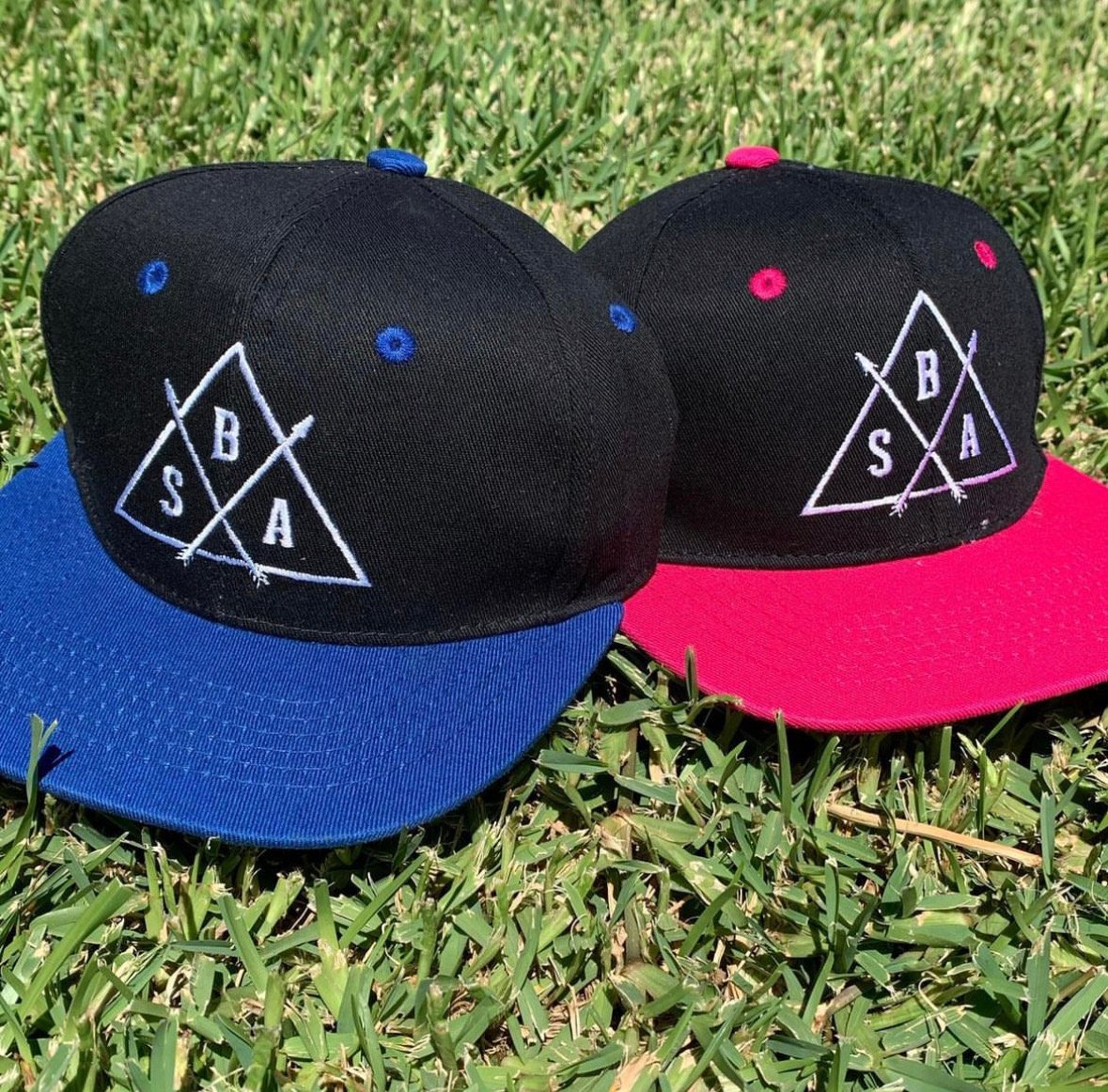 Image of Black/Blue and Black/Pink Snapback Cap