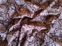 Image 1 of kalamkari petits fleurs bordeaux