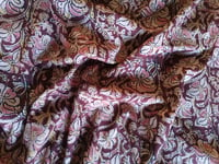 Image 1 of kalamkari petits fleurs bordeaux 