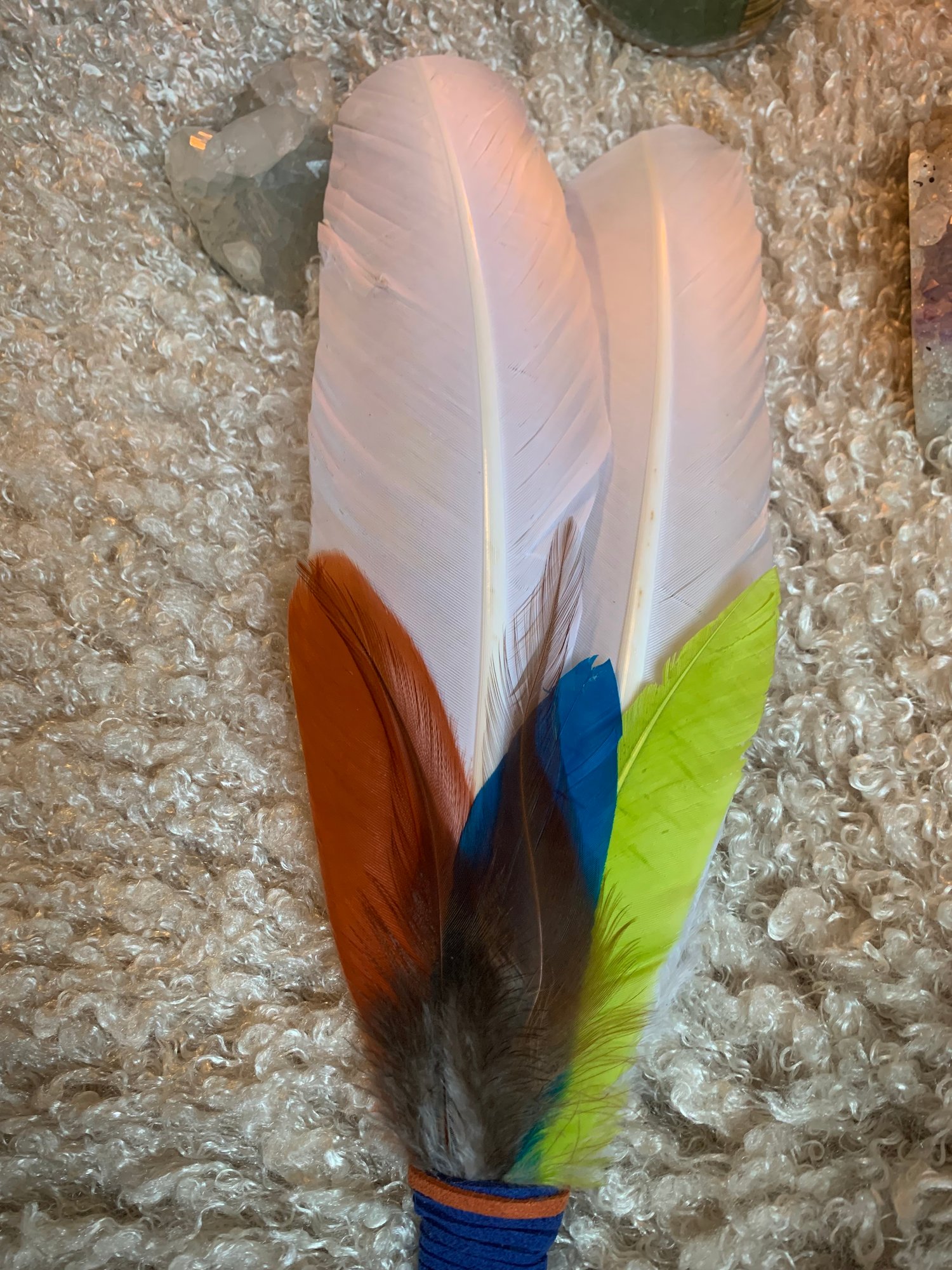 Image of Brightness in my being~Smudge feather fan large Free US Shipping