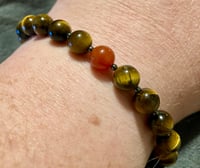 Image 5 of Tiger Eye and Carnelian with Hematite - Size 7.0