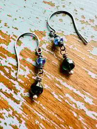 Image 13 of kyanite and green tourmaline earrings