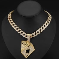 Image 2 of Mens POKER Pendant Necklace