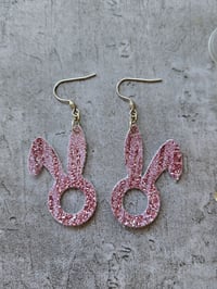 Image 2 of Glitter Bunny Earrings
