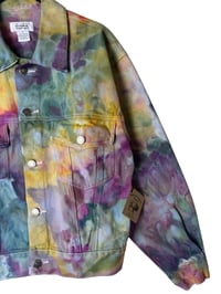 Image 6 of ♻️ UPCYCLED L Ladies 100% Cotton Vintage Jacket in Appalachian Sunset Ice Dye
