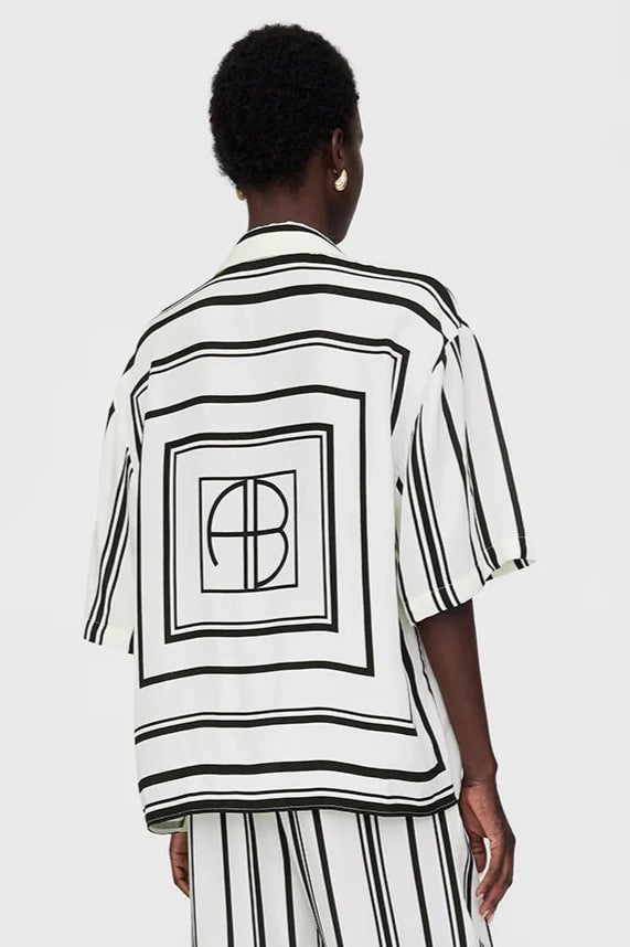 Image of ANINE BING COCO SHIRT MONOGRAM STRIPE