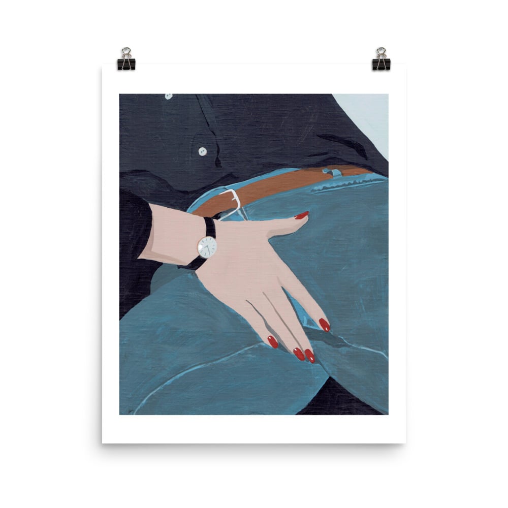 Image of RED NAILS, BLUE DENIM POSTER