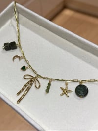 Khaki woven Charm Necklace
