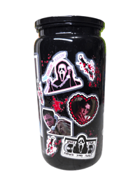 Image 3 of Husbands of Horror 16oz plastic can cup with lid