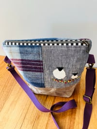 Image 2 of Purple/Blue Tartan- 2 Sheep Shoulder Bag
