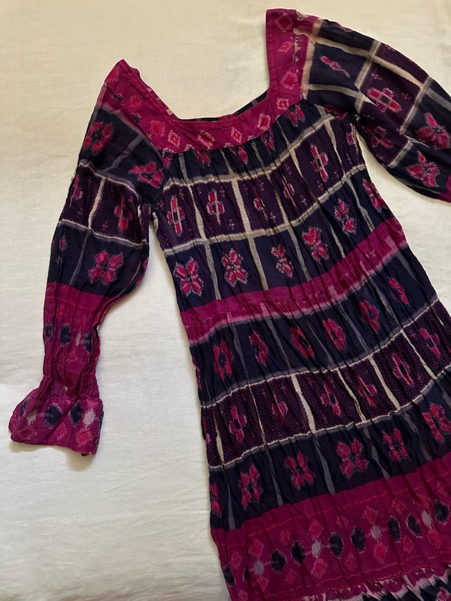 early 70s indian gauze maxi dress 