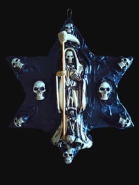 6 Pointed Star with Santa Muerte in black 