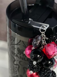 Image 2 of Black & Pink Tumbler Straw Bauble