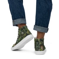 Image 3 of Men’s Flora and Fauna Goblincore Grunge Snails and Moss High Top Canvas Shoes