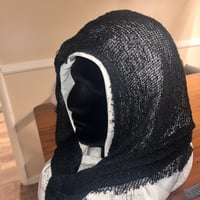 Image 2 of xxlong black knit hood 