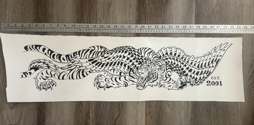 Image of Origianl Tim Lehi "Tiger Sign Commissioned Art" Illustration