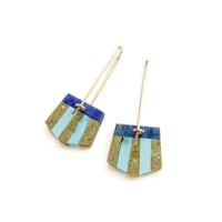 Image 2 of Lapis, Epidote & Turquoise Earrings